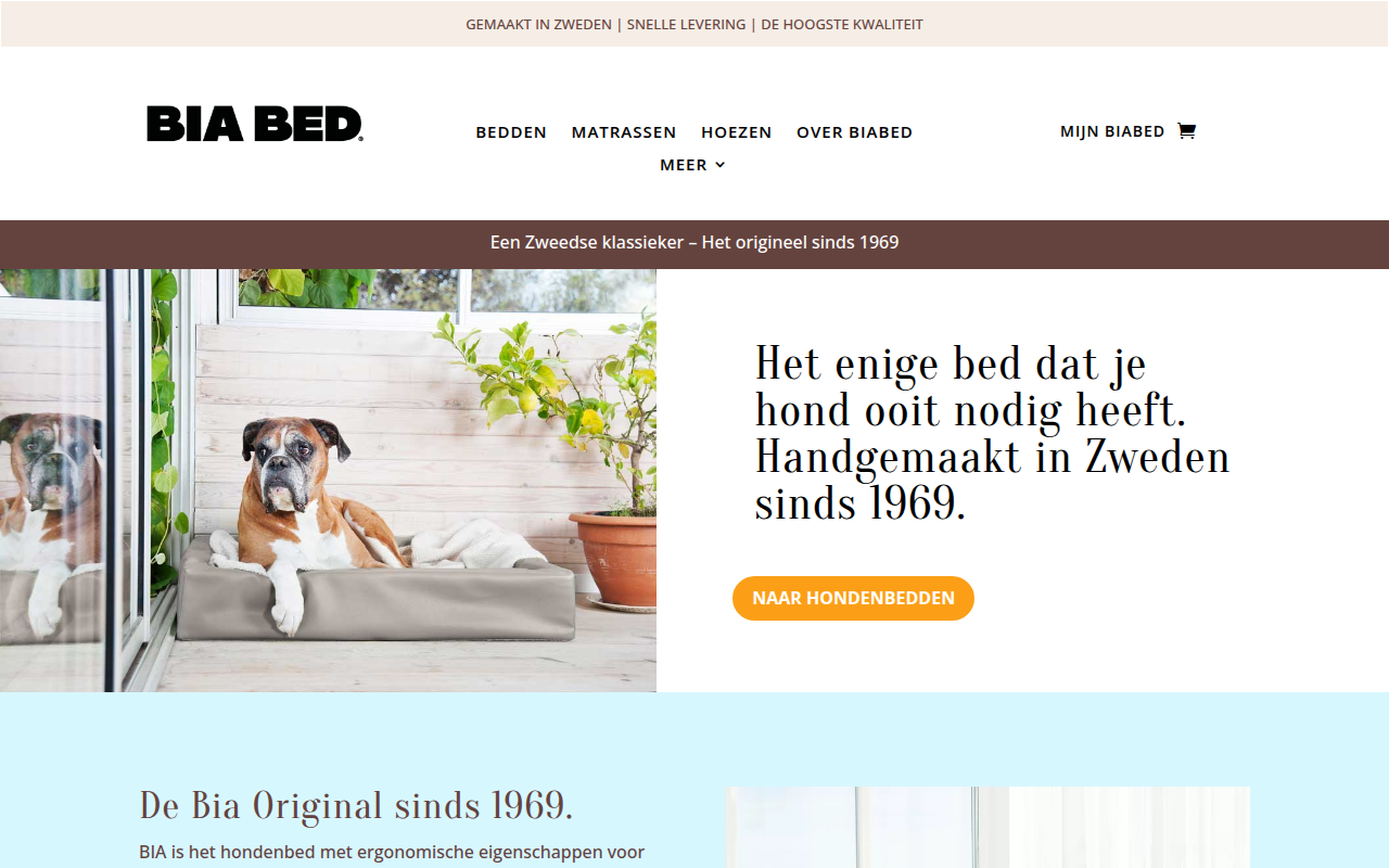 Screenshot van biabed.nl