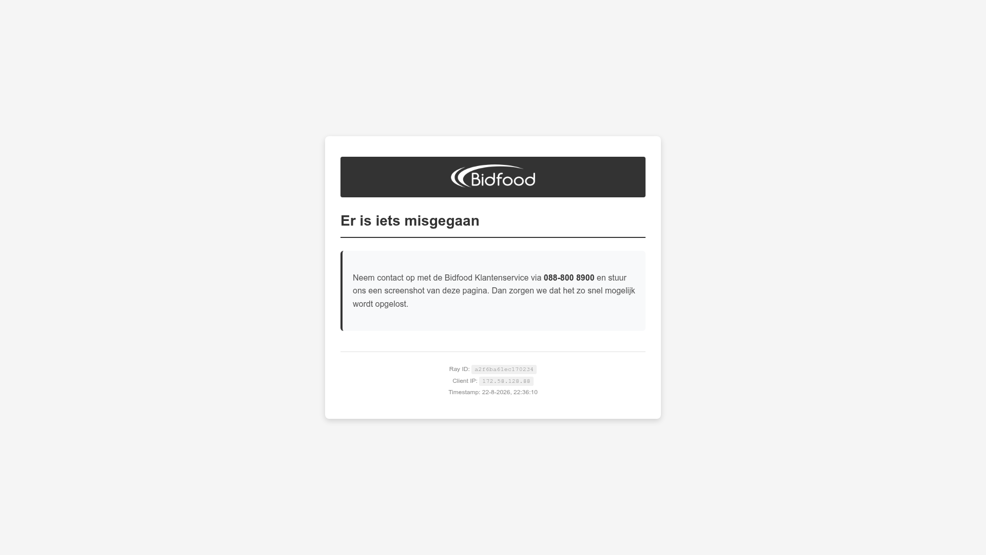 Screenshot van bidfood.nl