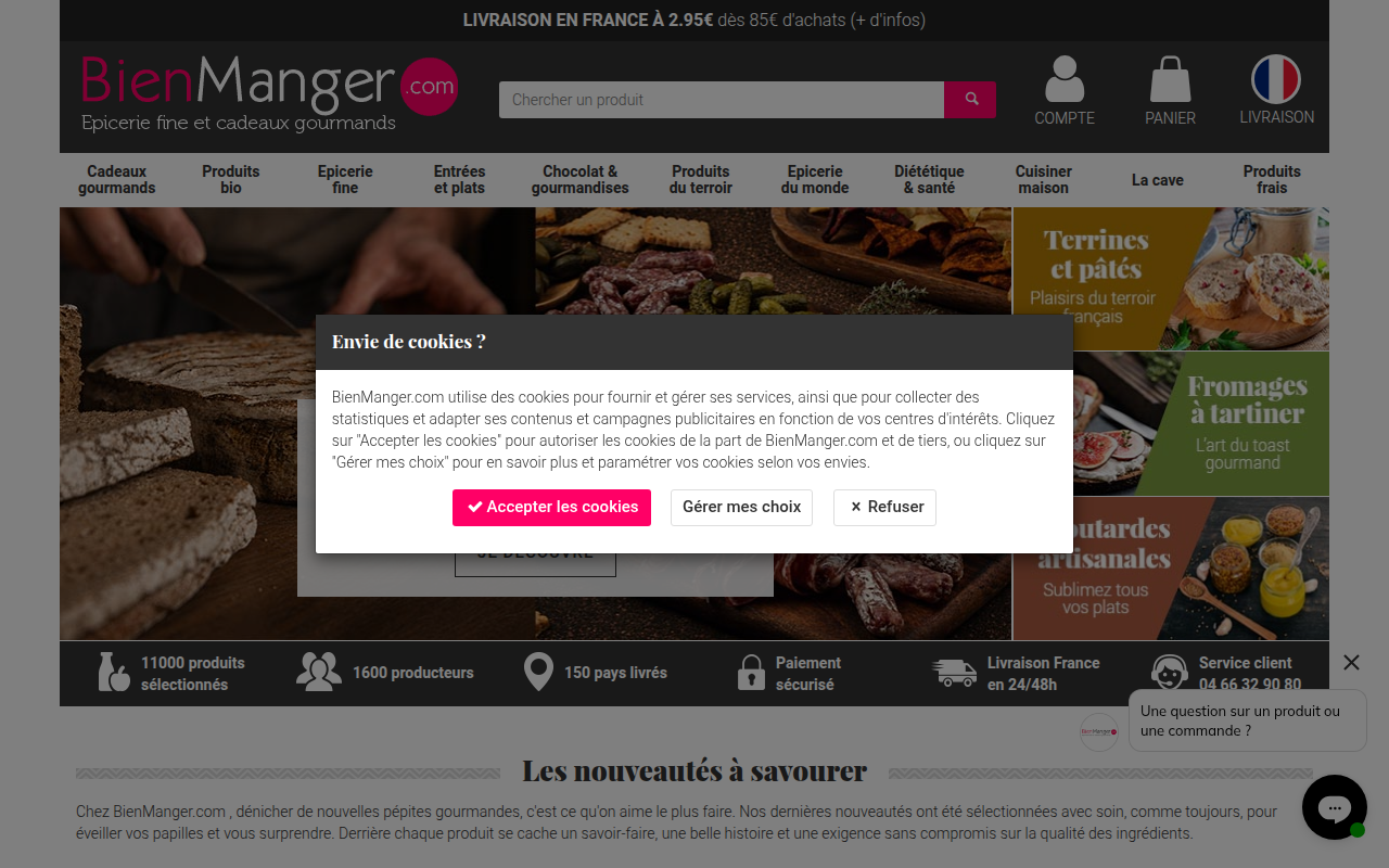 Screenshot van bienmanger.com