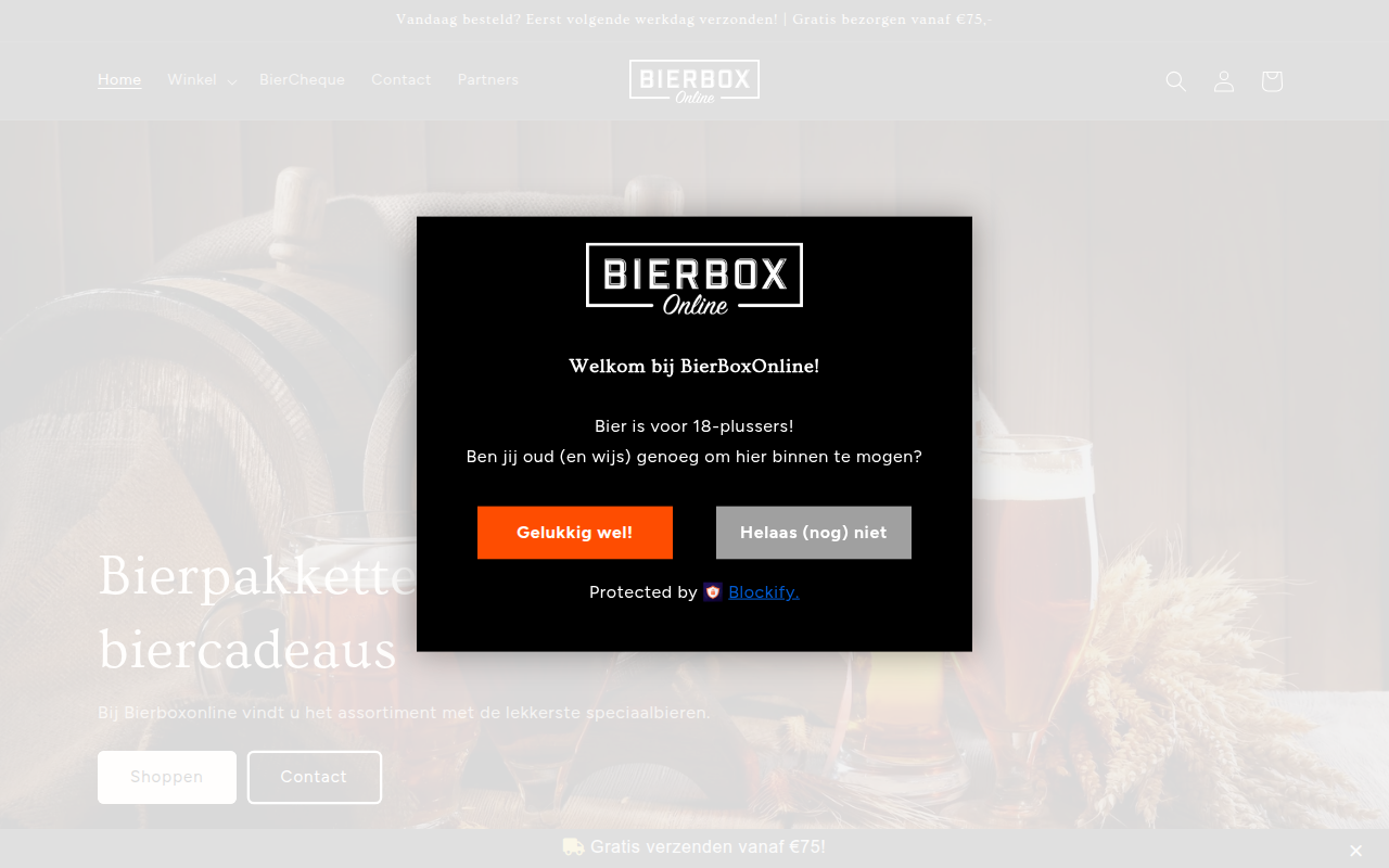 Screenshot van bierboxonline.nl
