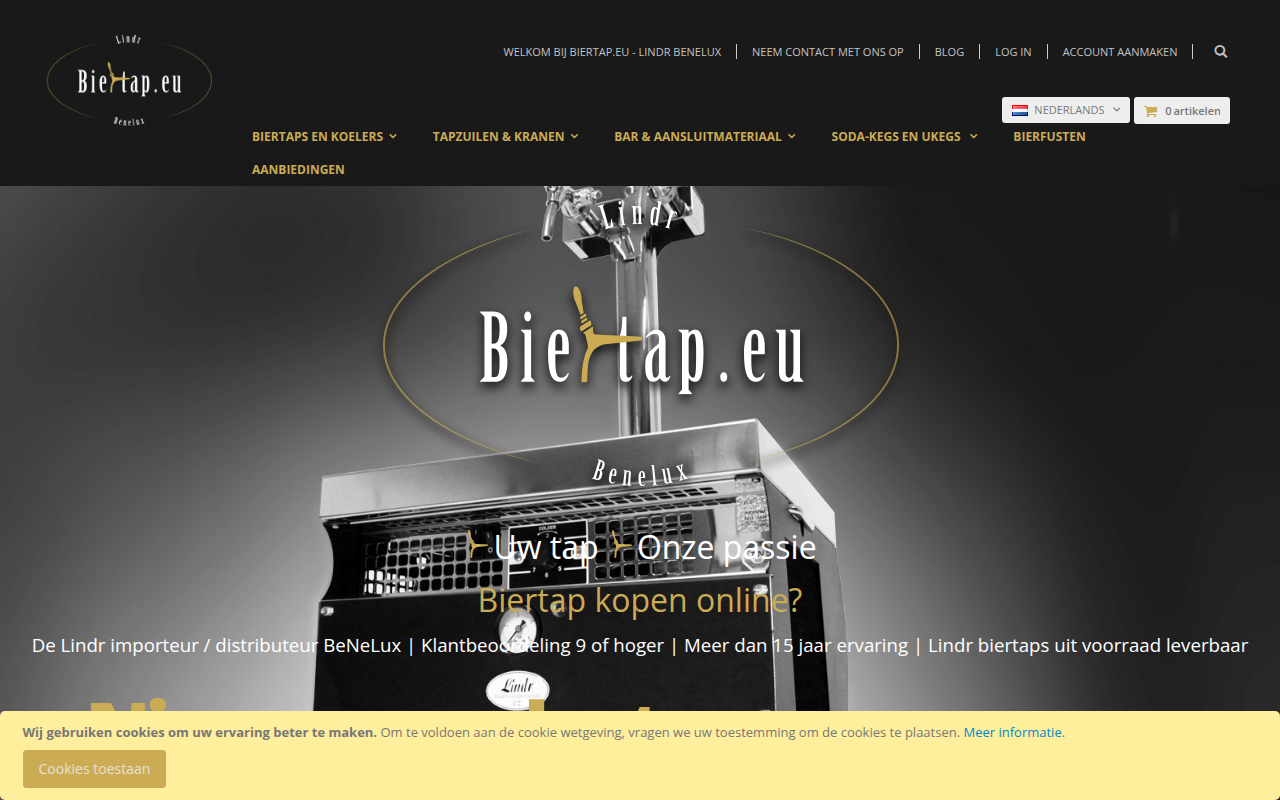 Screenshot van biertap.eu