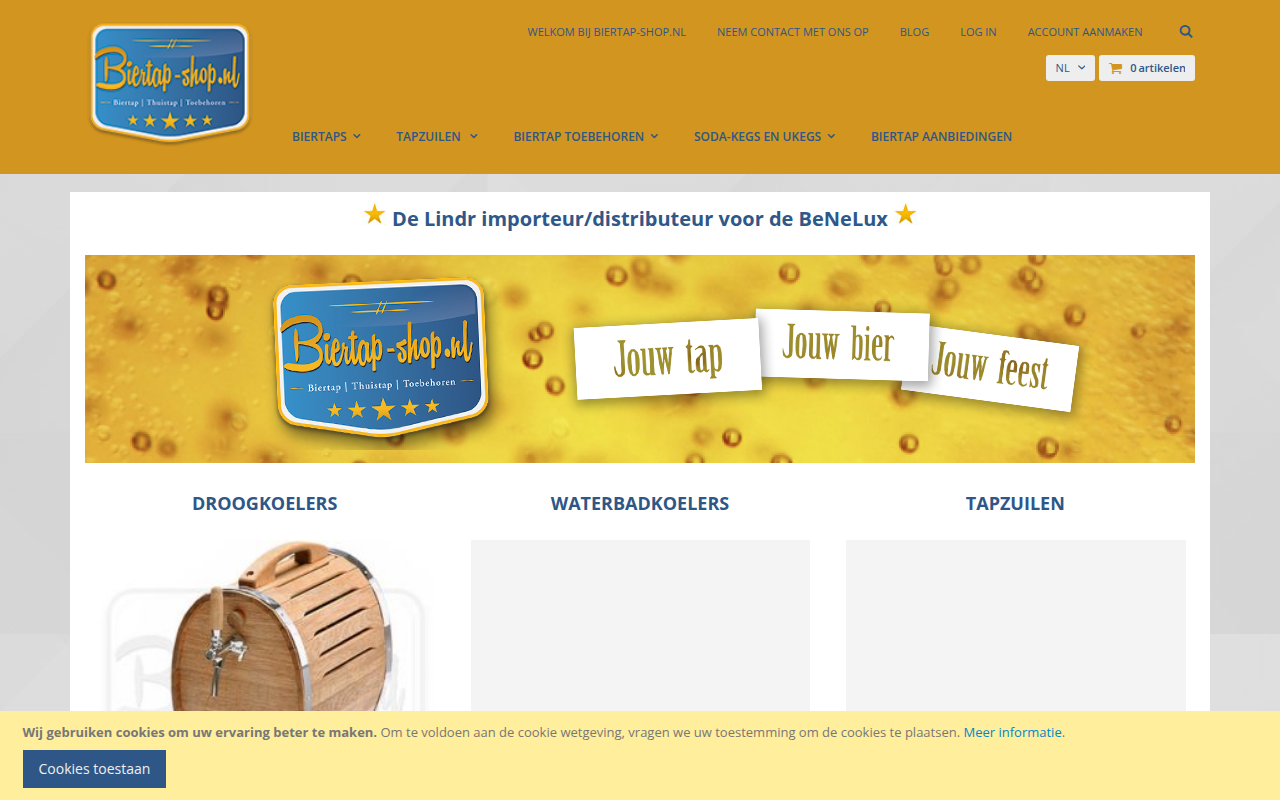 Screenshot van biertap-shop.nl