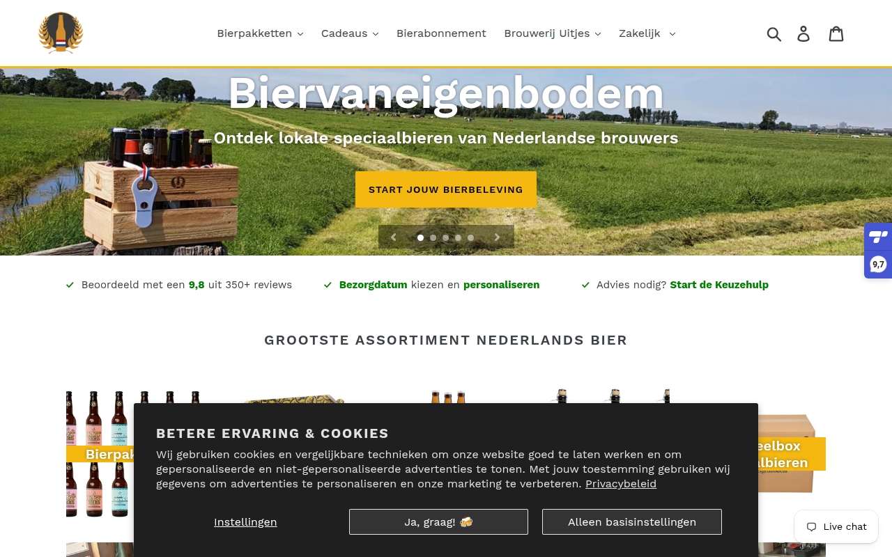 Screenshot van biervaneigenbodem.nl