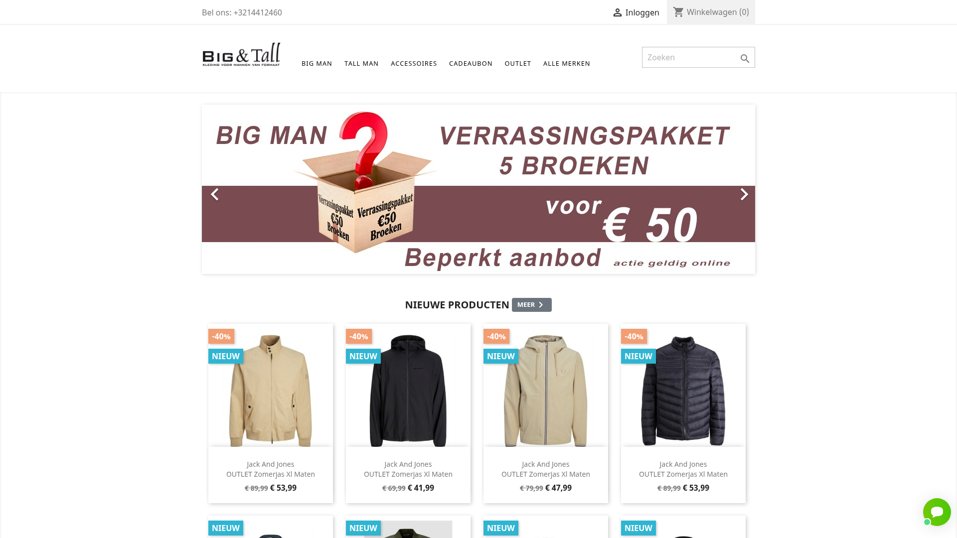 Screenshot van bigandtall.be