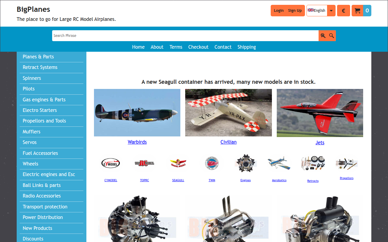 Screenshot van bigplanes.nl