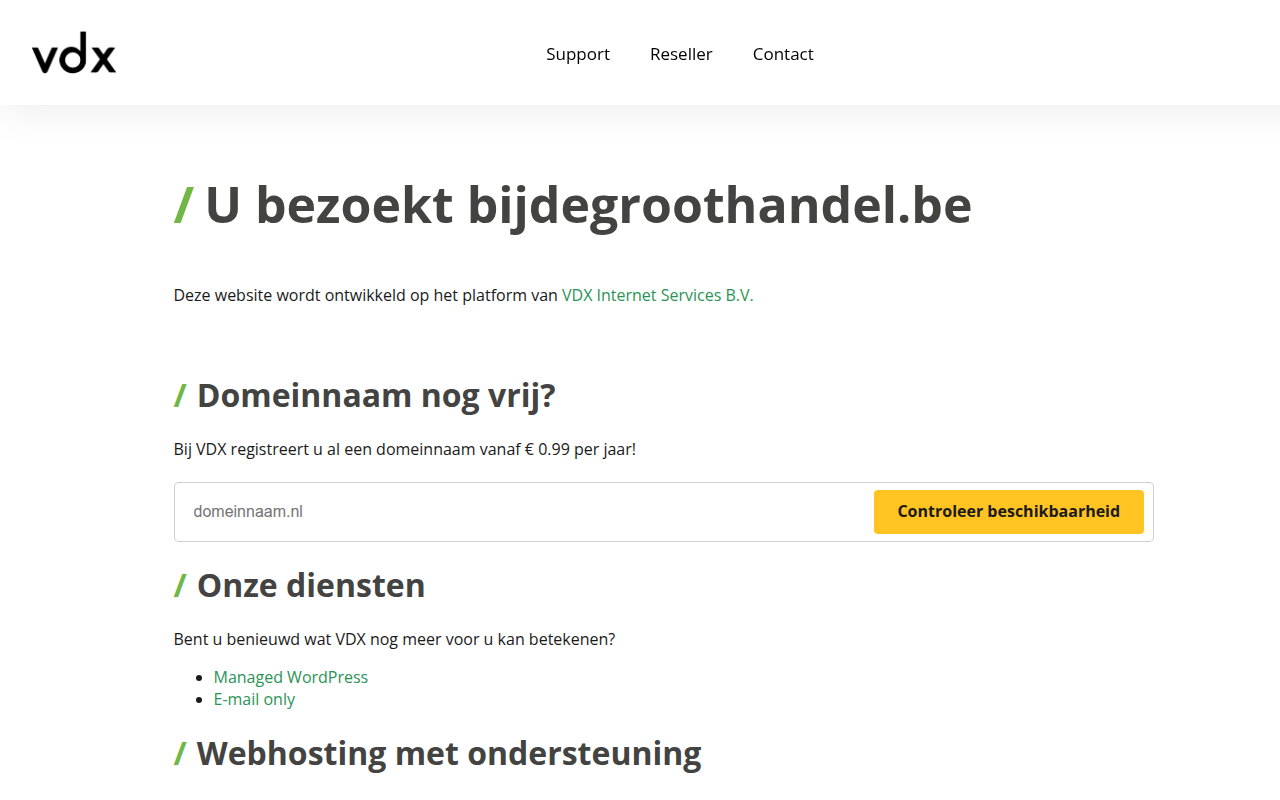 Screenshot van bijdegroothandel.be