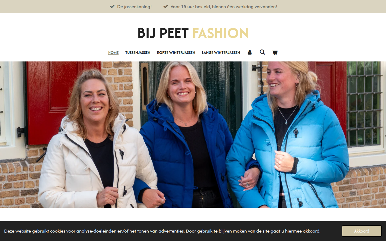 Screenshot van bijpeetfashion.nl