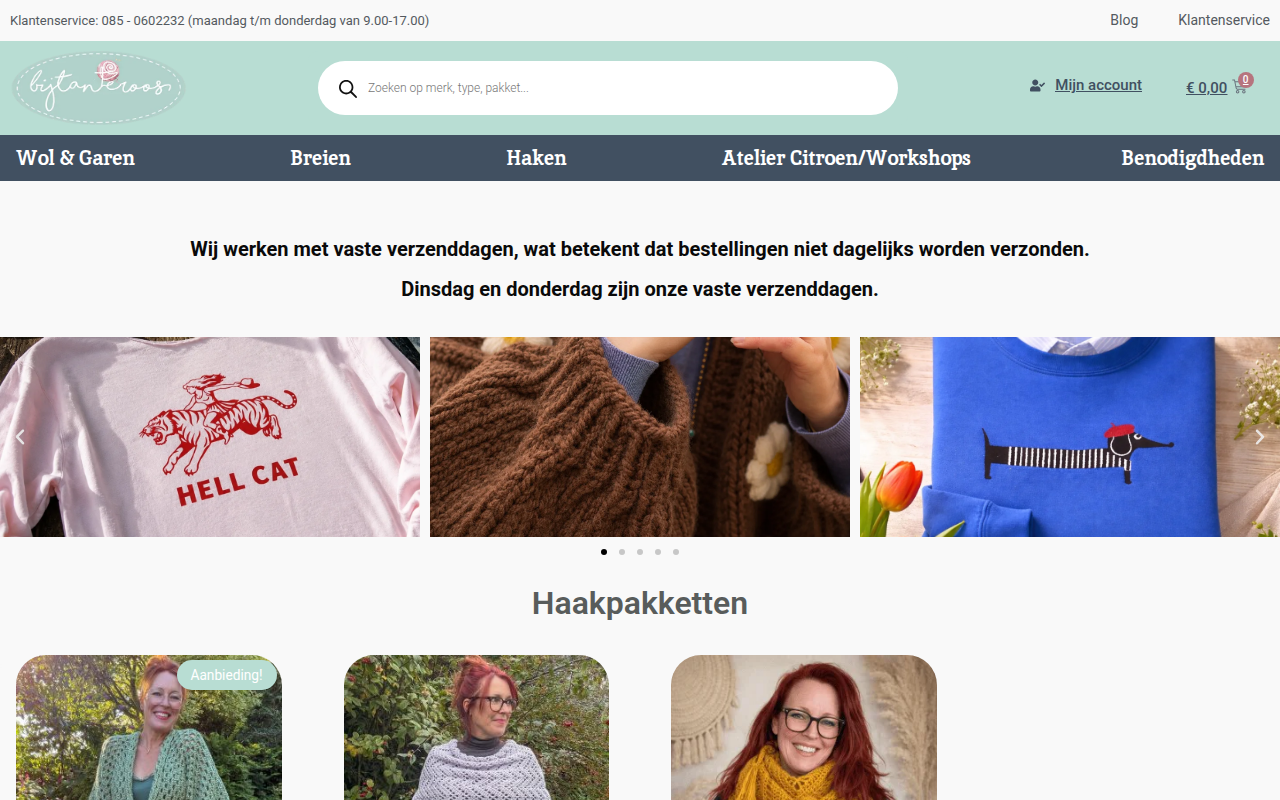 Screenshot van bijtanteroos.nl