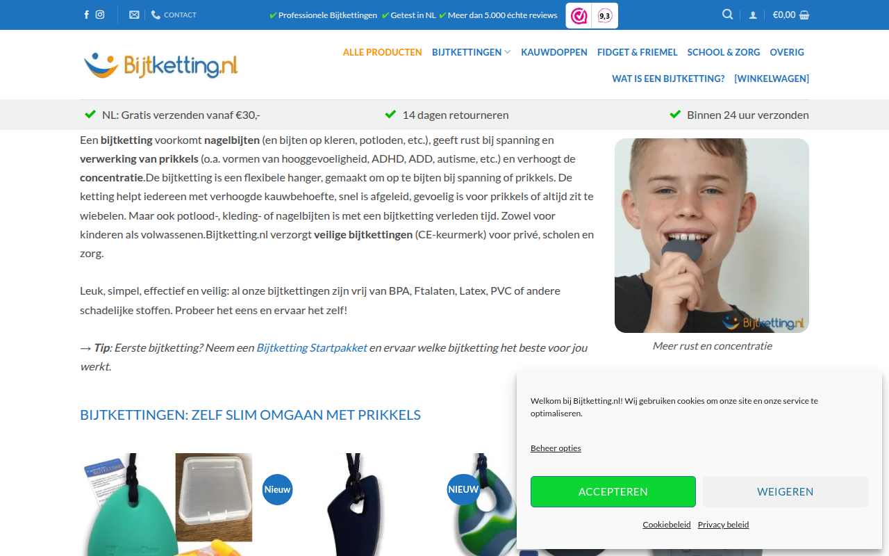 Screenshot van bijtketting.nl