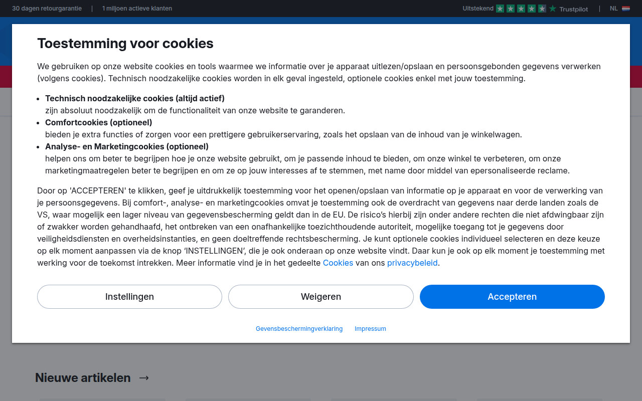 Screenshot van bike24.nl