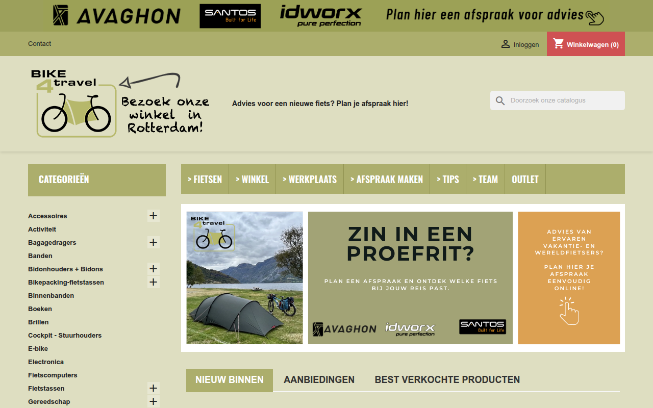 Screenshot van bike4travel.nl