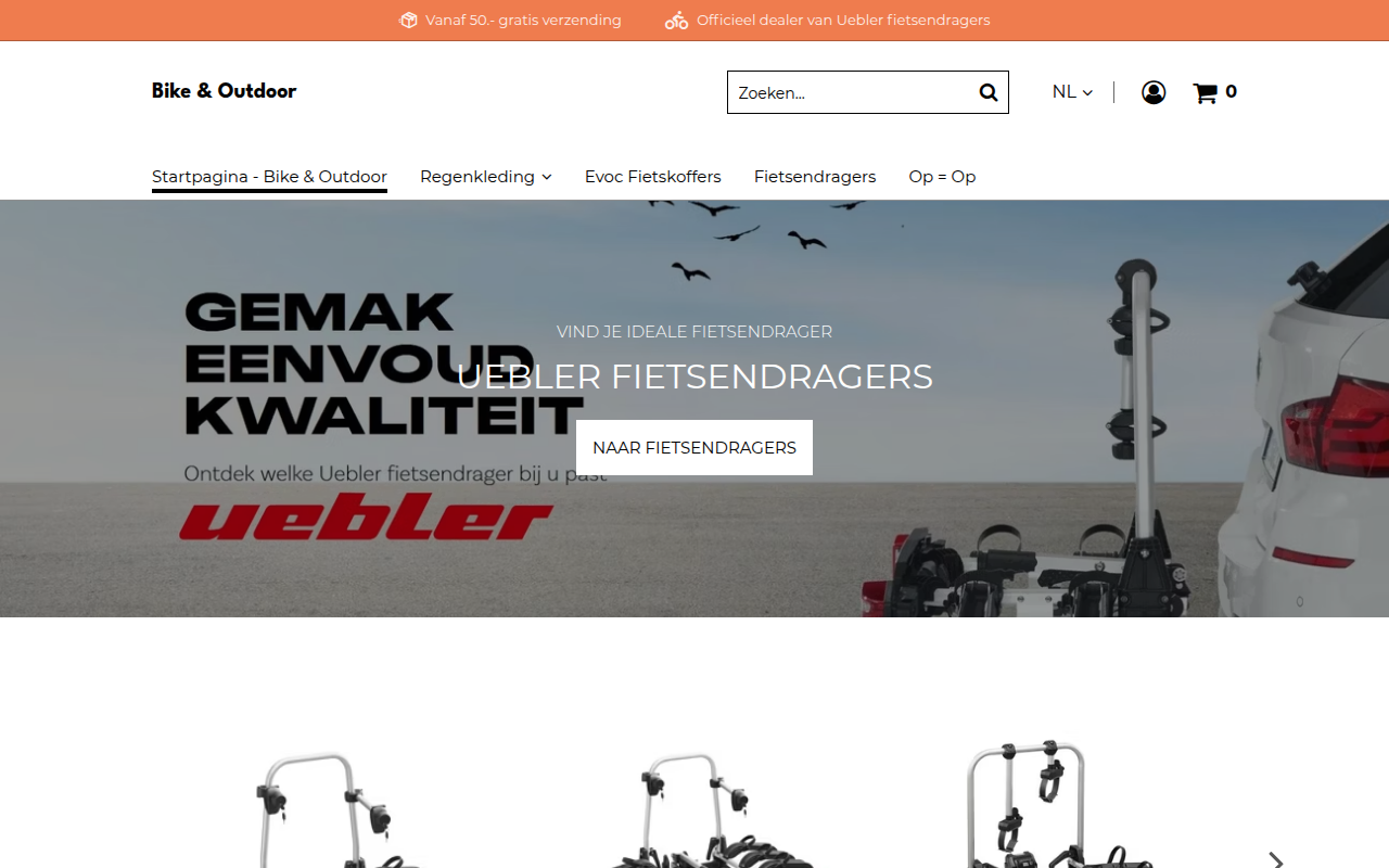 Screenshot van bikeandoutdoor.nl