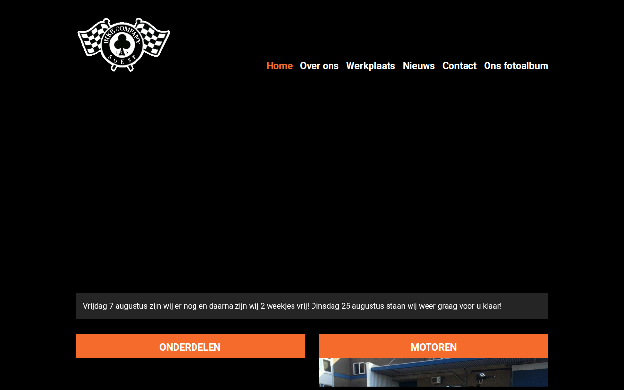 Screenshot van bikecompany.nl