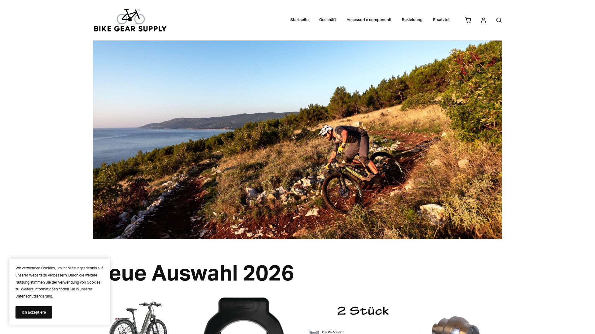 Screenshot van bikegearsupply.com