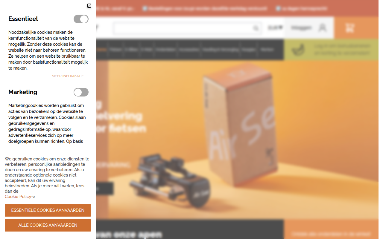 Screenshot van bikemonkey.shop