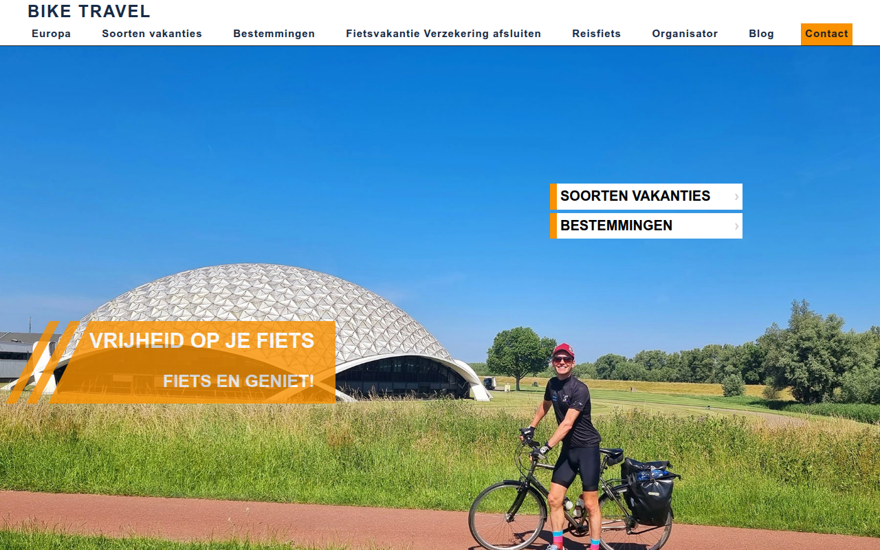 Screenshot van biketravel.nl