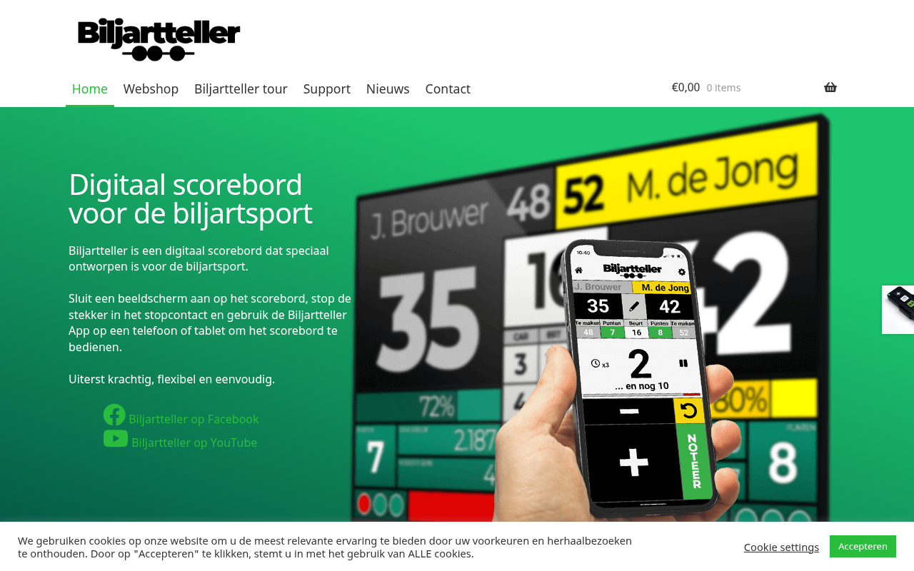 Screenshot van biljartteller.nl