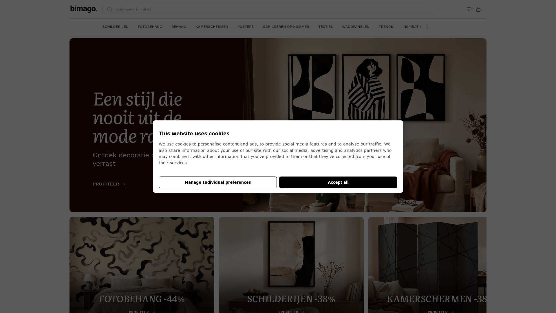 Screenshot van bimago.nl