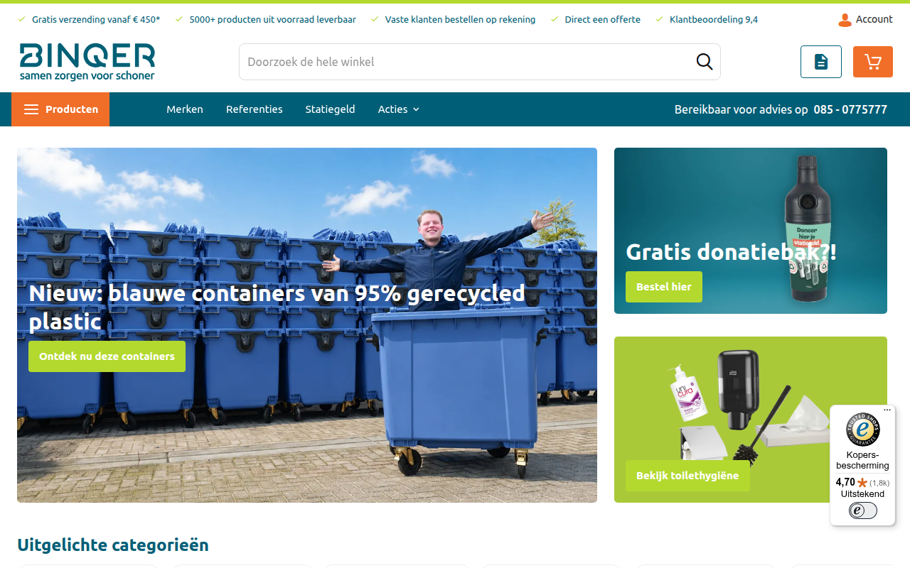 Screenshot van binqer.nl