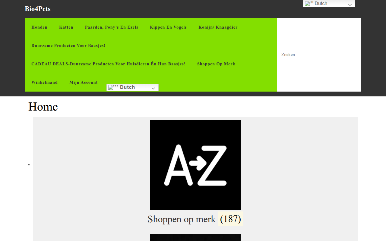 Screenshot van bio4pets.nl