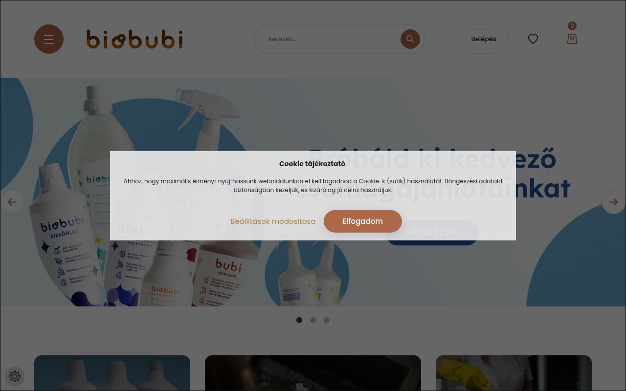 Screenshot van biobubi.hu