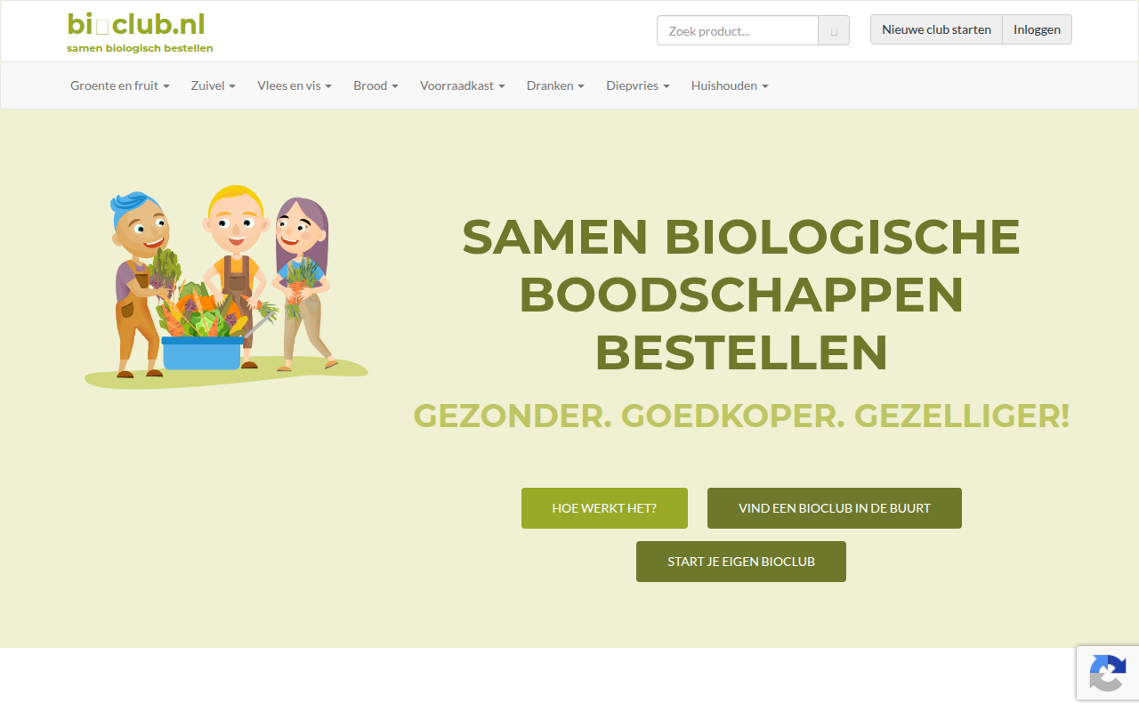 Screenshot van bioclub.nl