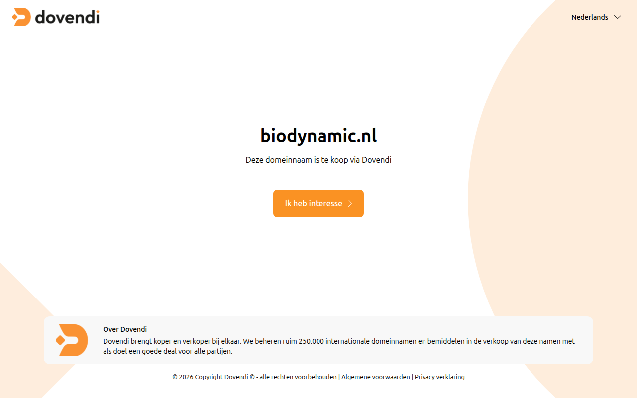 Screenshot van biodynamic.nl