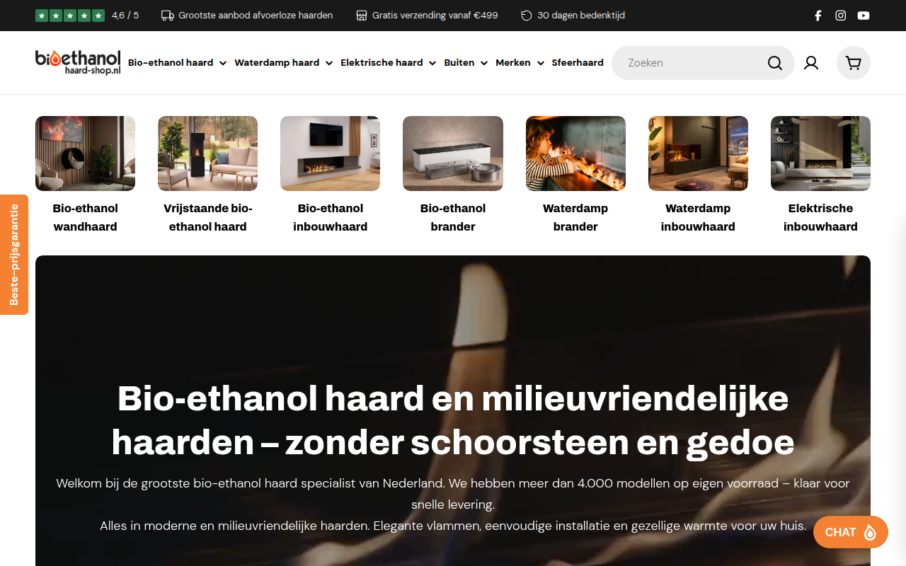 Screenshot van bioethanolhaard-shop.nl