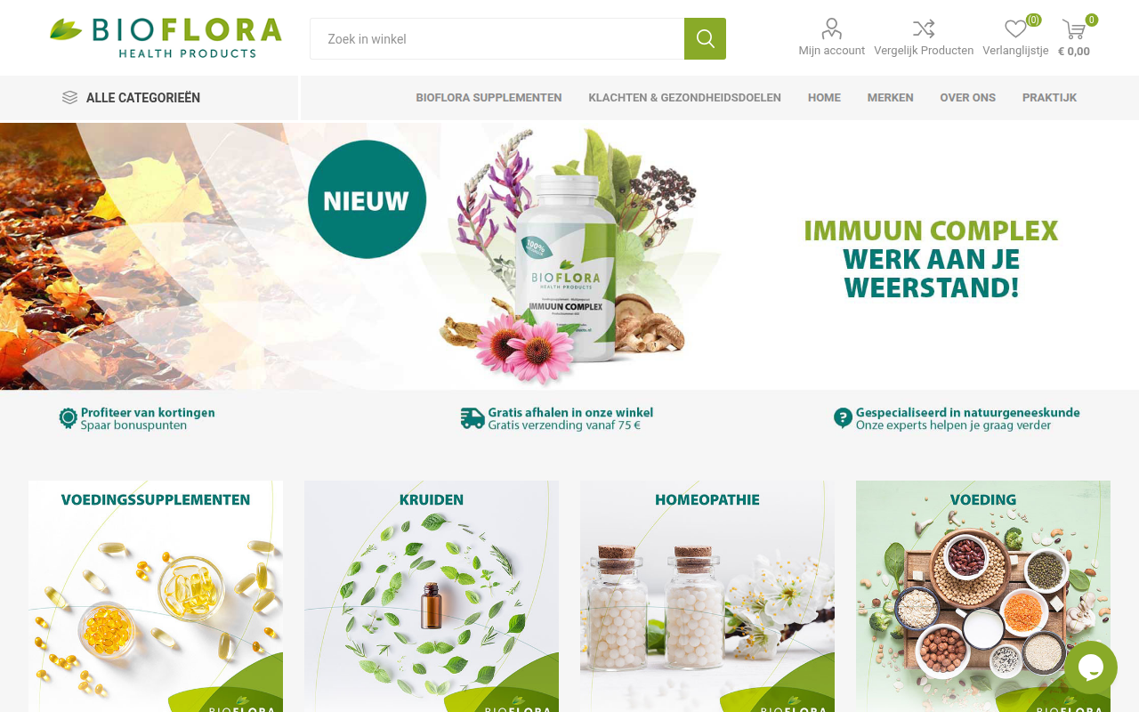 Screenshot van bioflorahealthproducts.nl