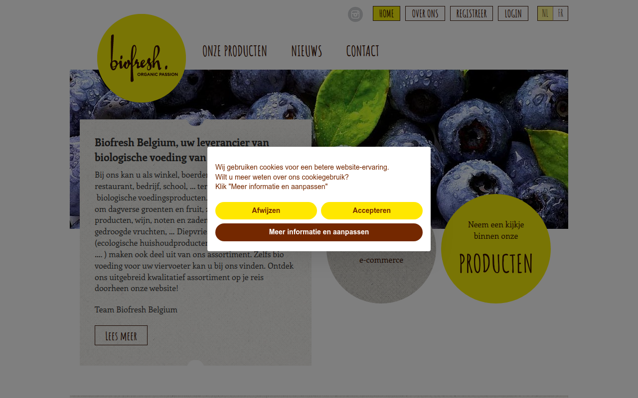 Screenshot van biofresh.be