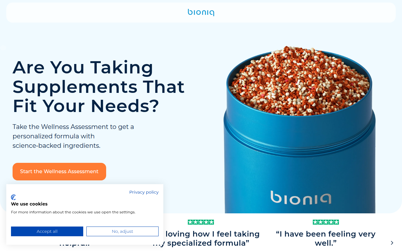 Screenshot van bioniq.com