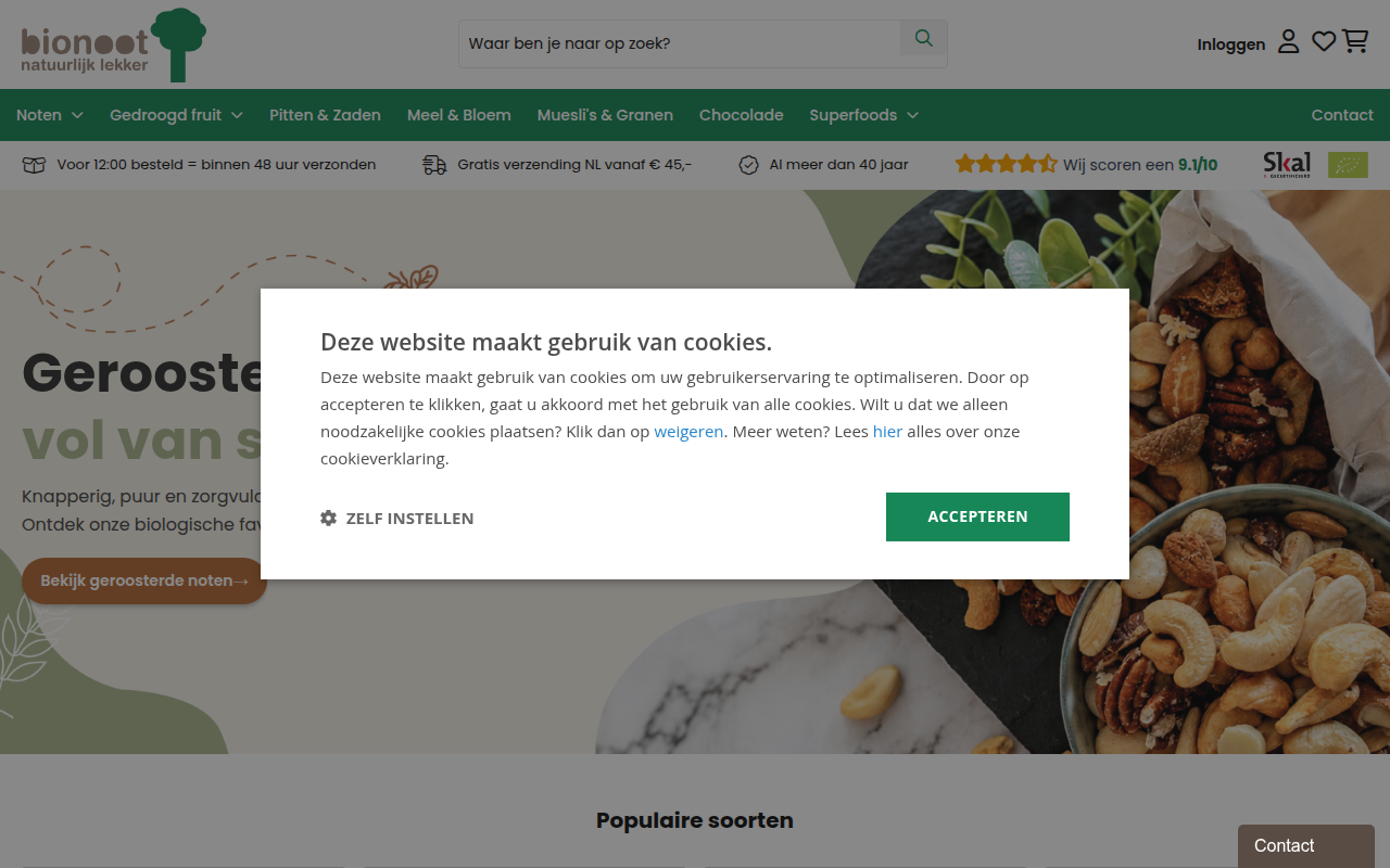 Screenshot van bionoot.nl