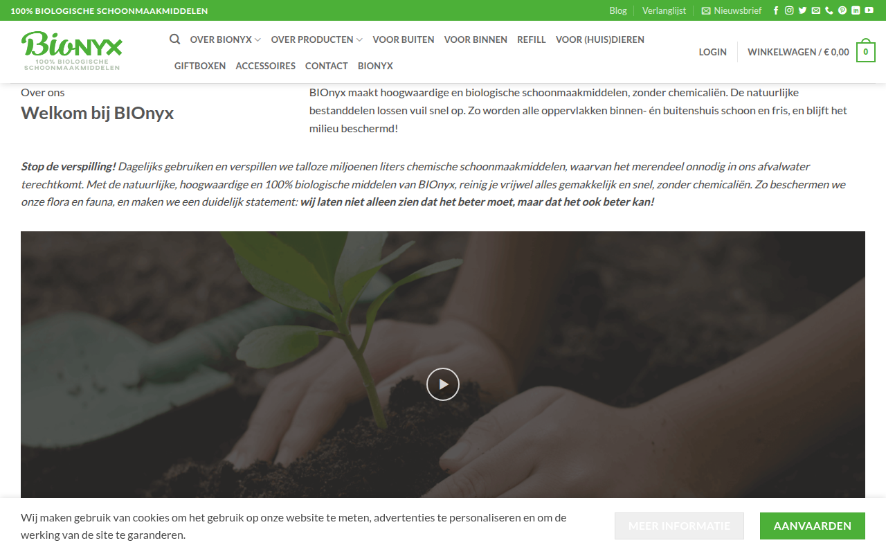 Screenshot van bionyx.nl