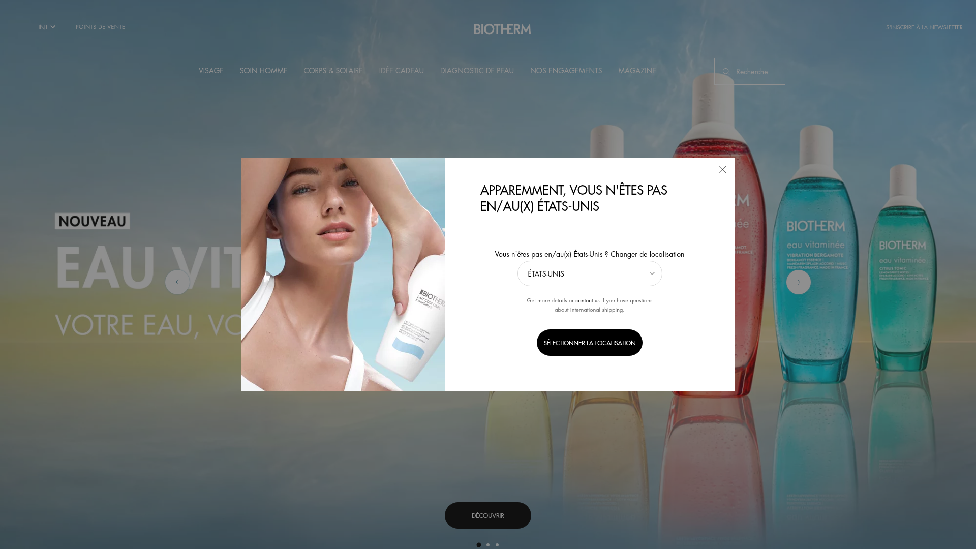 Screenshot van biotherm.fr
