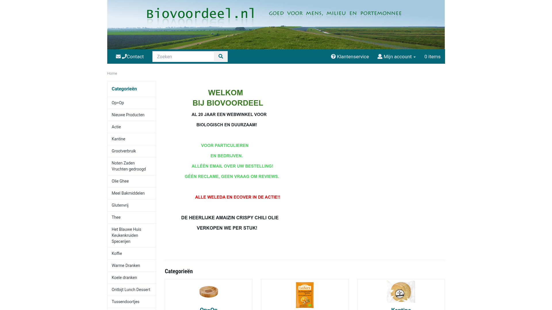 Screenshot van biovoordeel.nl