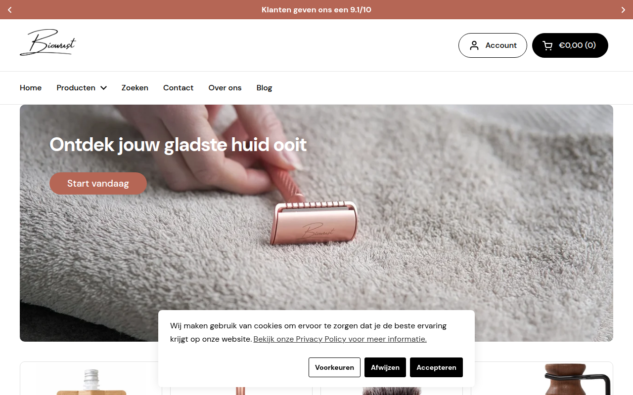 Screenshot van biowust.nl