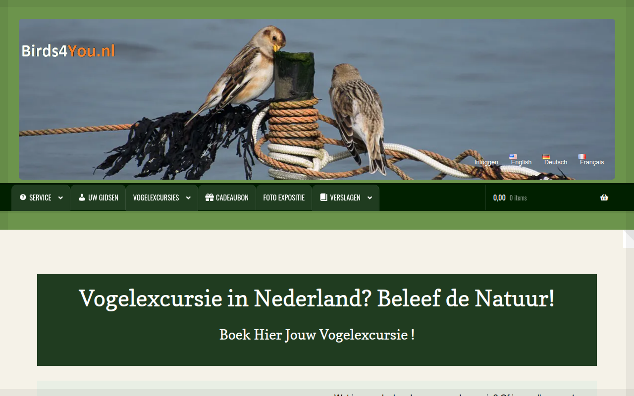 Screenshot van birds4you.nl