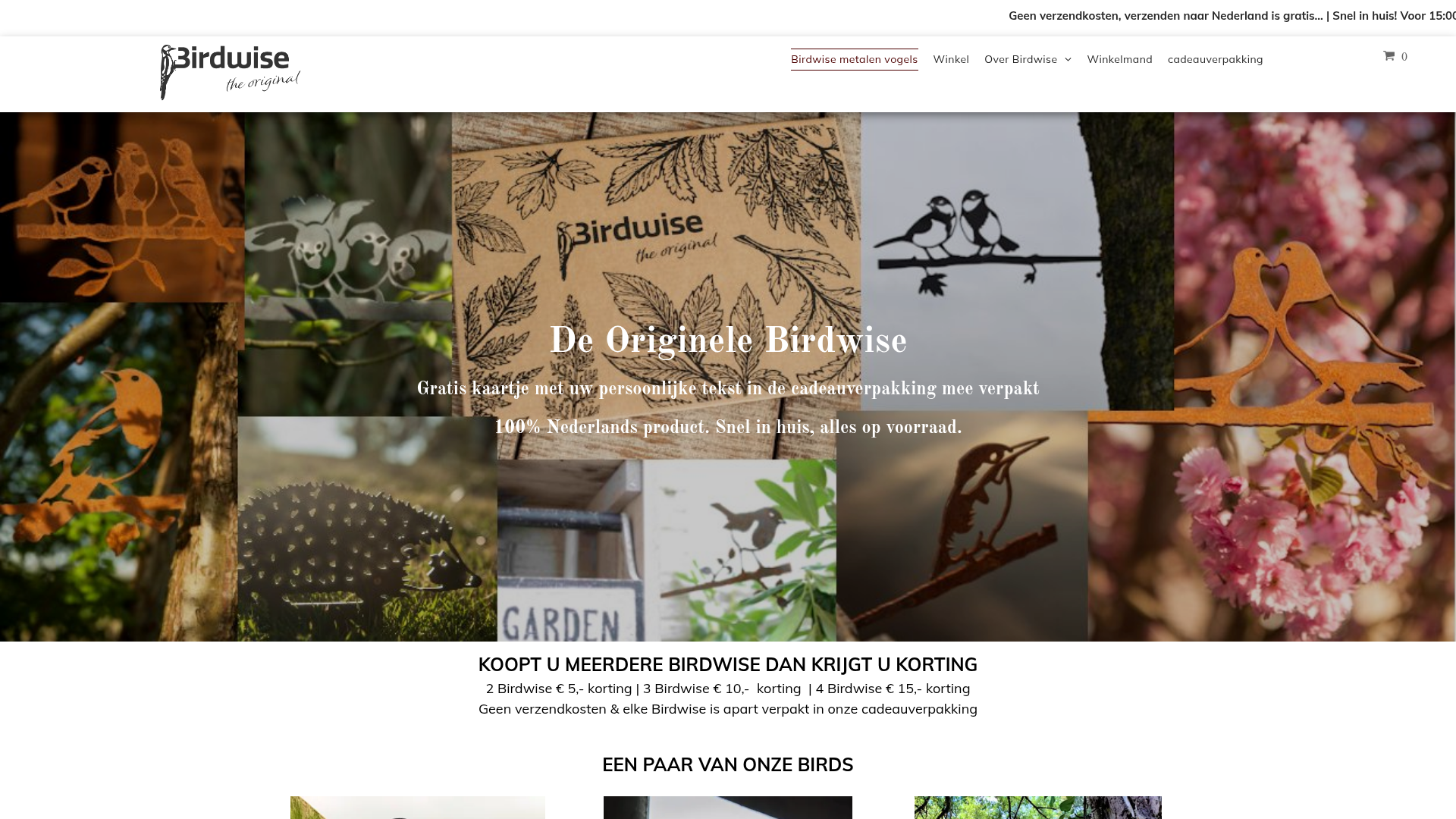 Screenshot van birdwise.nl