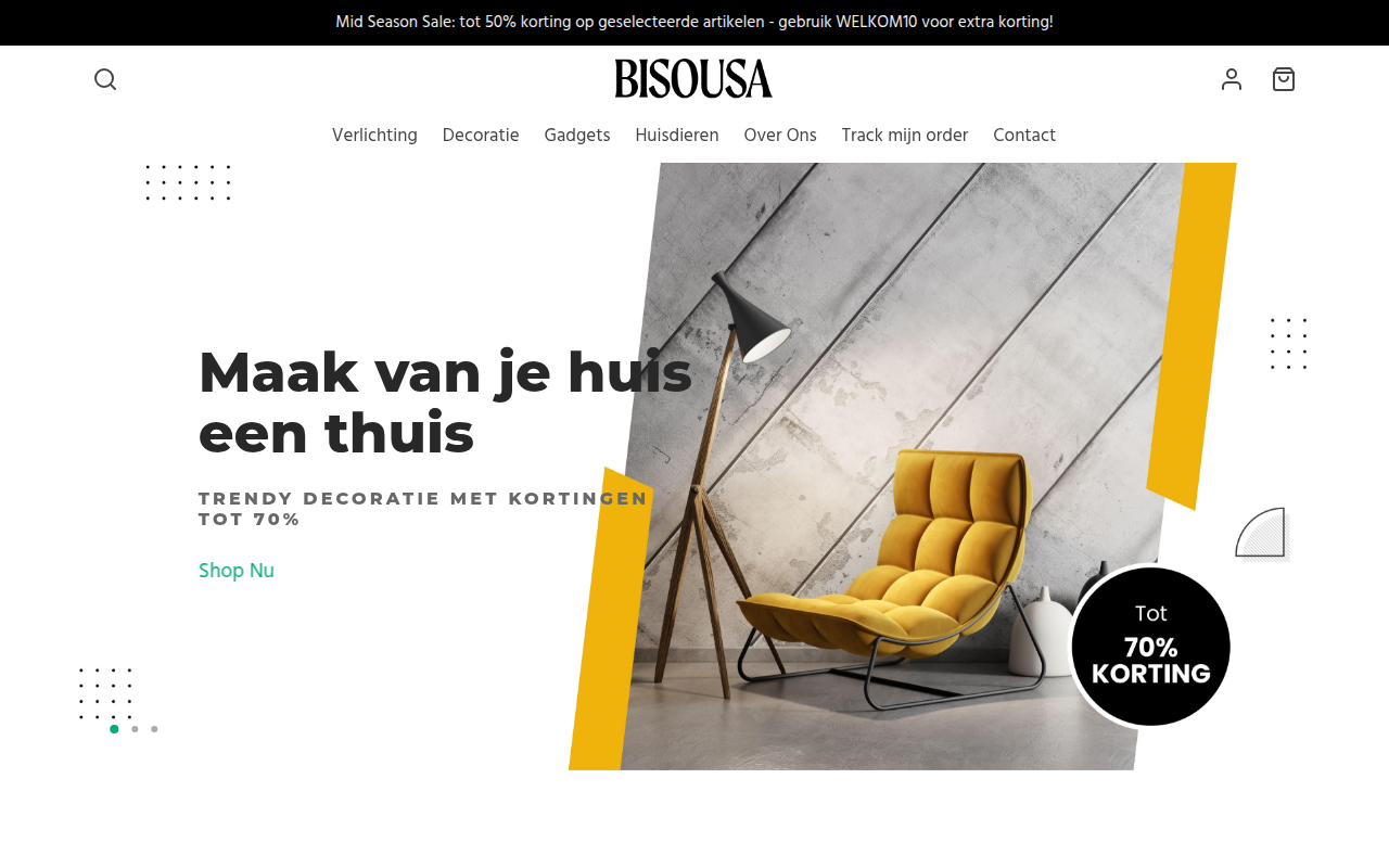 Screenshot van bisousa.nl