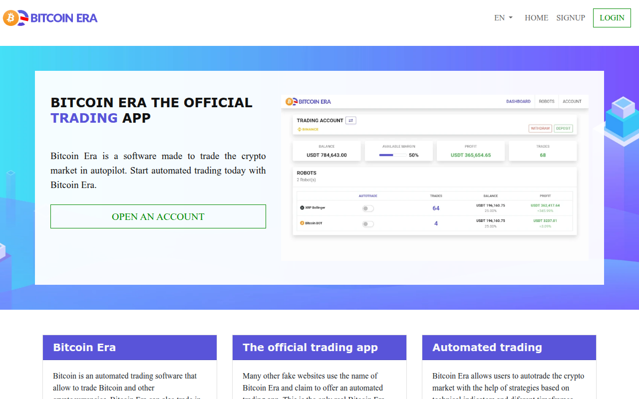 Screenshot van bitcoinera.com