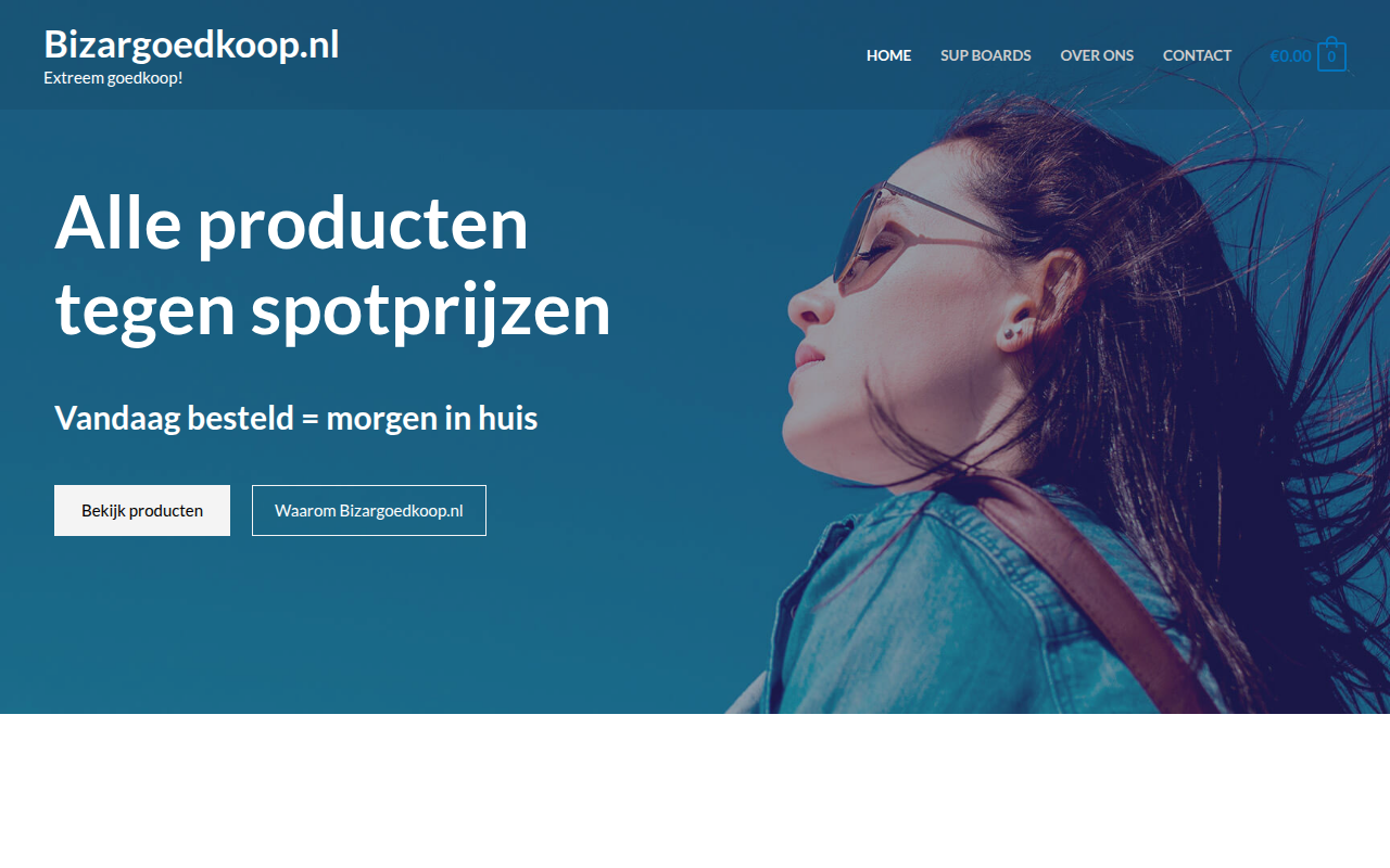Screenshot van bizargoedkoop.nl