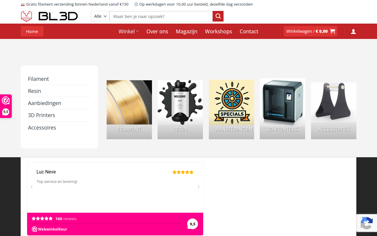 Screenshot van bl3d.nl
