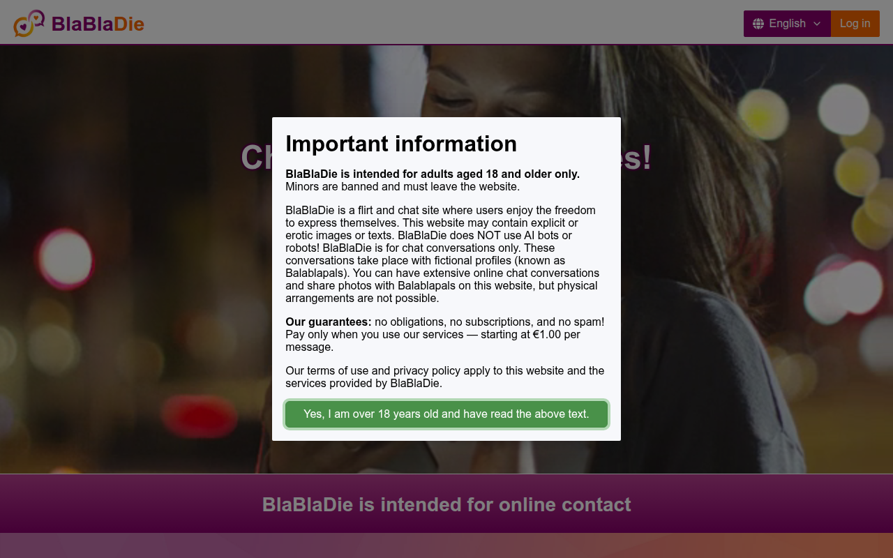 Screenshot van blabladie.nl