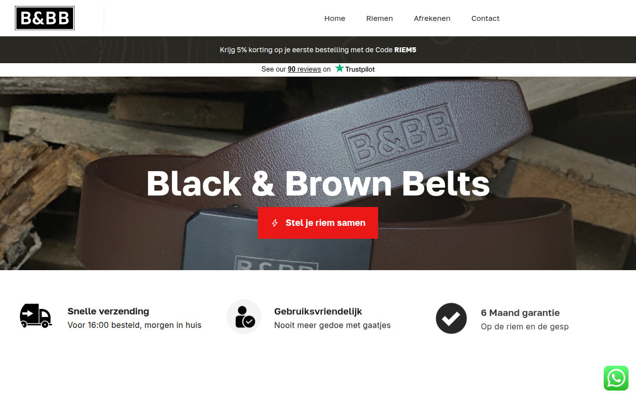 Screenshot van blackbrownbelts.nl