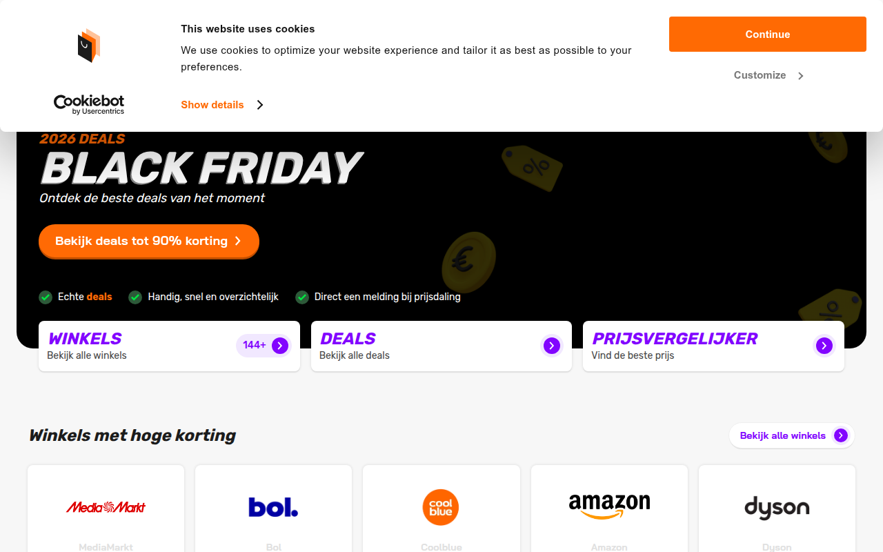 Screenshot van Black Friday Nederland