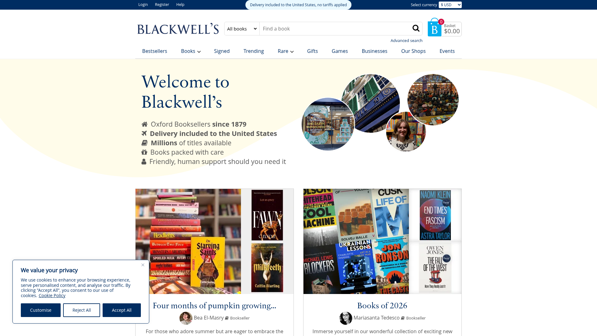 Screenshot van blackwells.co.uk