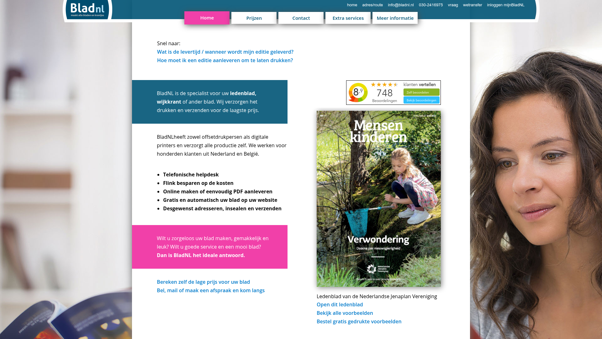 Screenshot van bladnl.nl