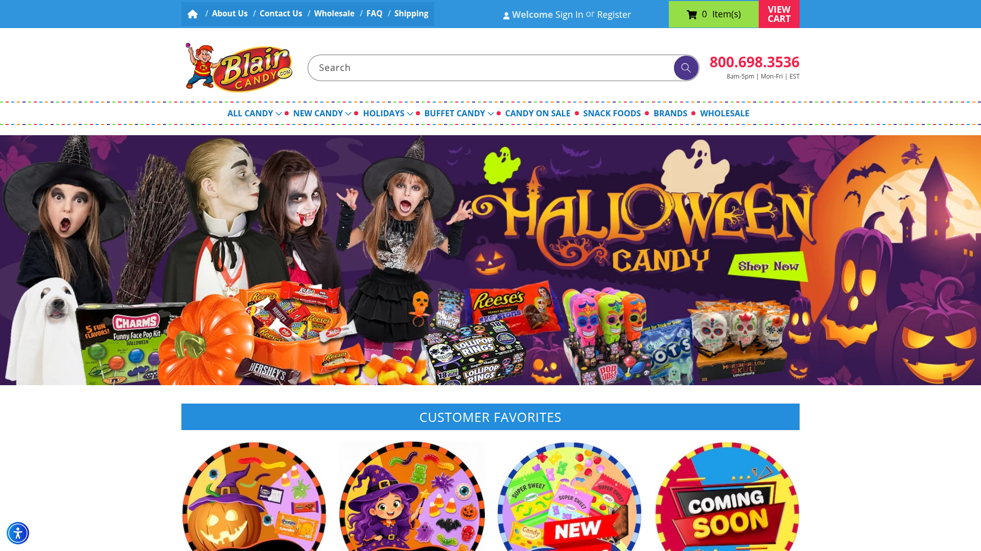 Screenshot van blaircandy.com
