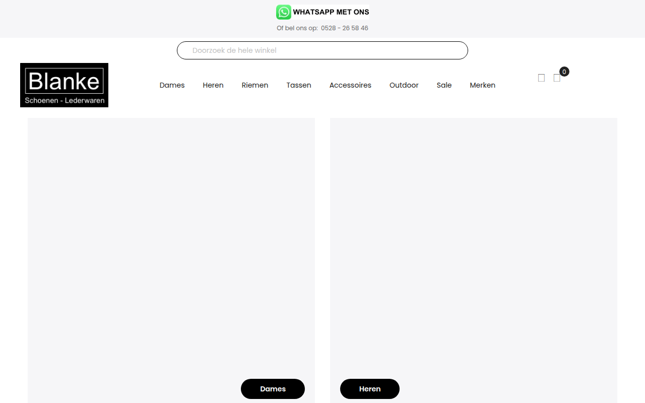 Screenshot van blanke.nl