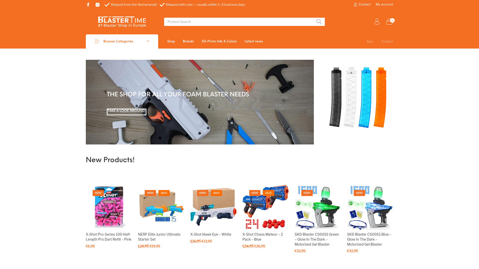 Screenshot van blaster-time.eu